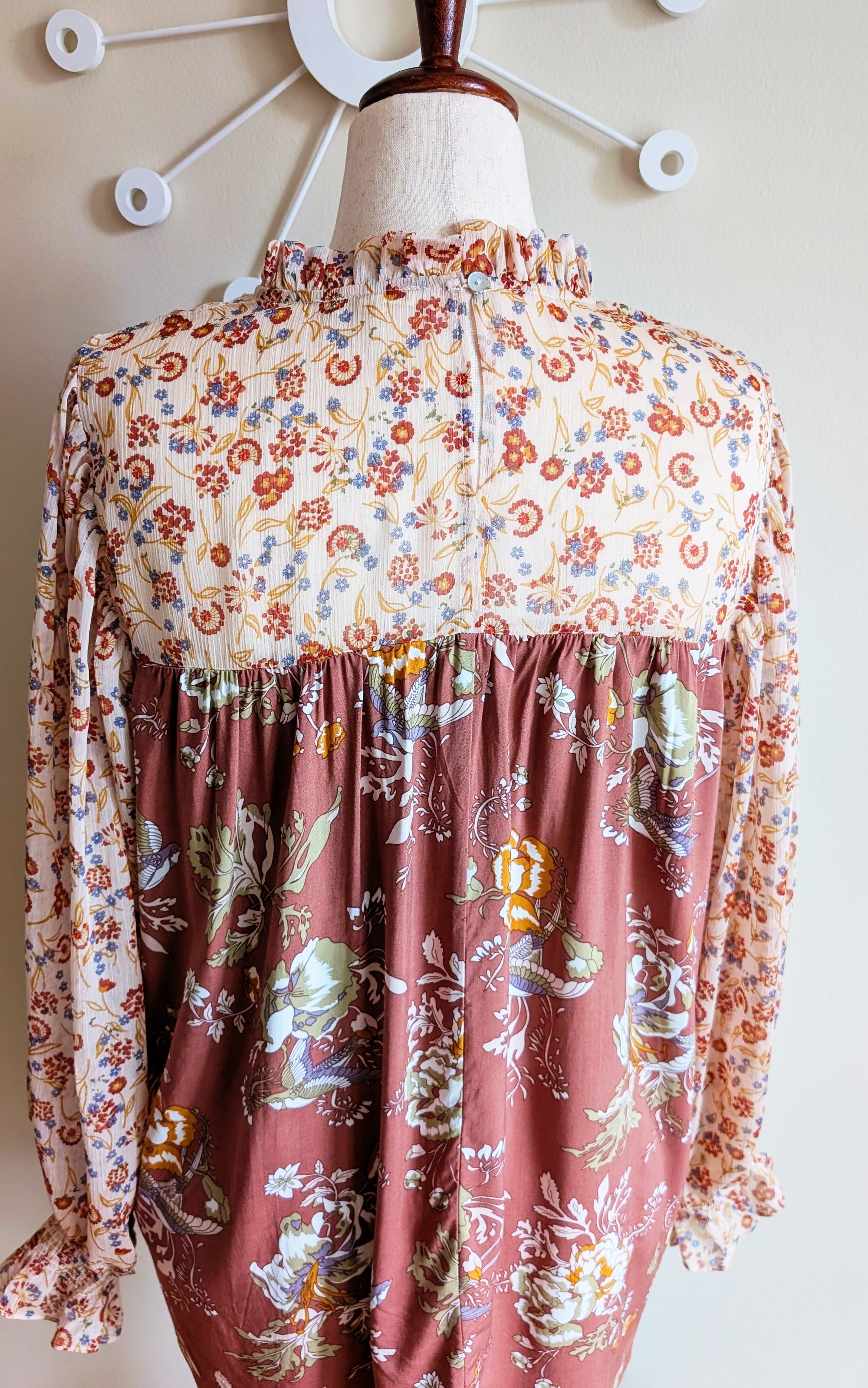 Bohemian Chiffon Blouse with Retro Details