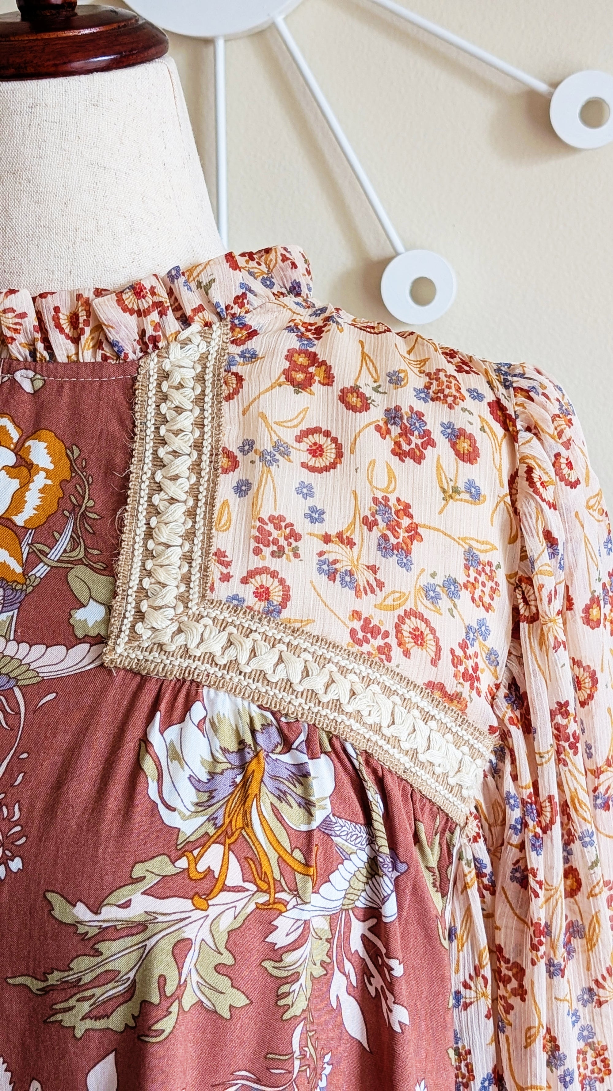 Bohemian Chiffon Blouse with Retro Details