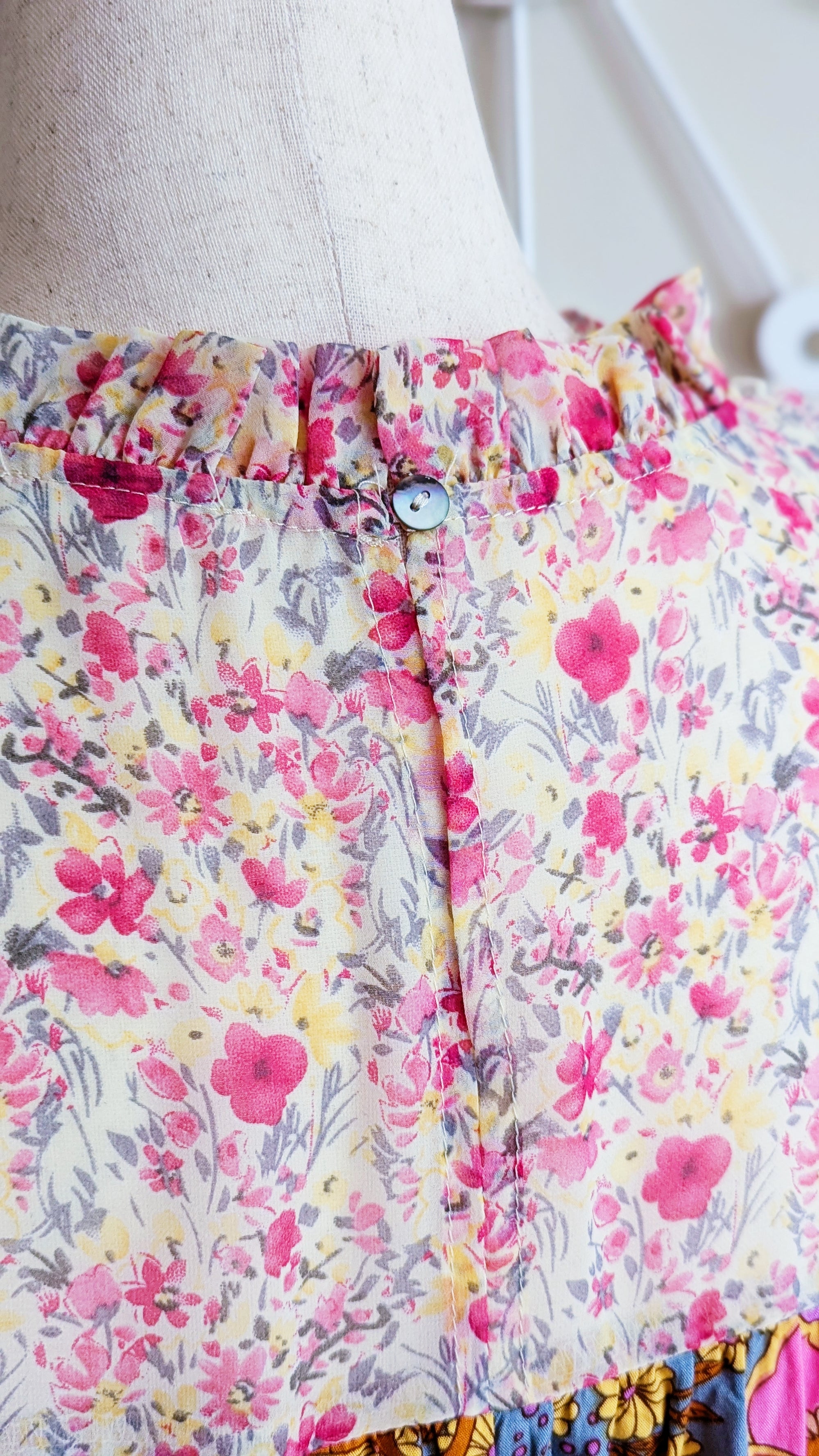 Bohemian Chiffon Blouse with Retro Details