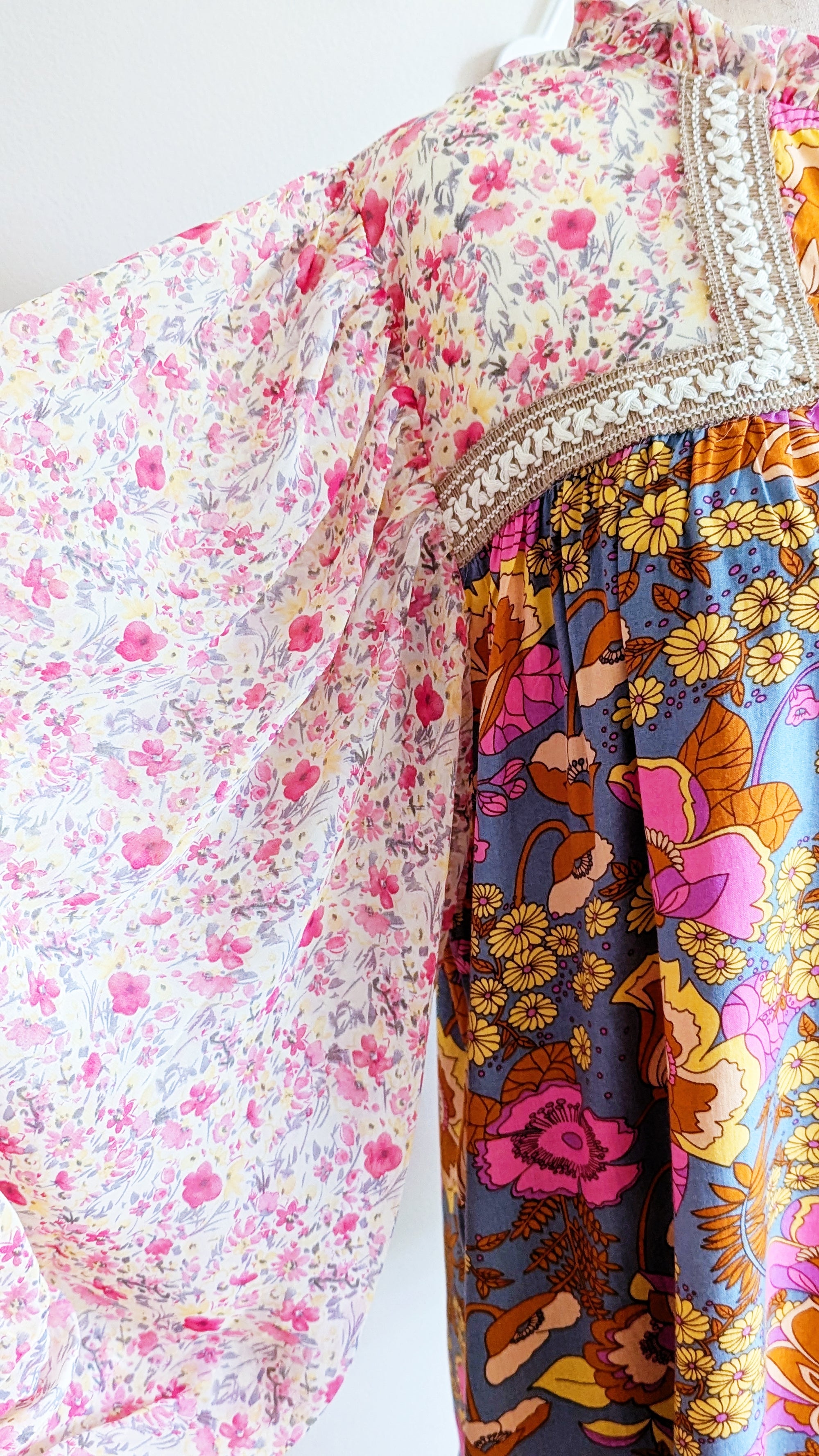 Bohemian Chiffon Blouse with Retro Details