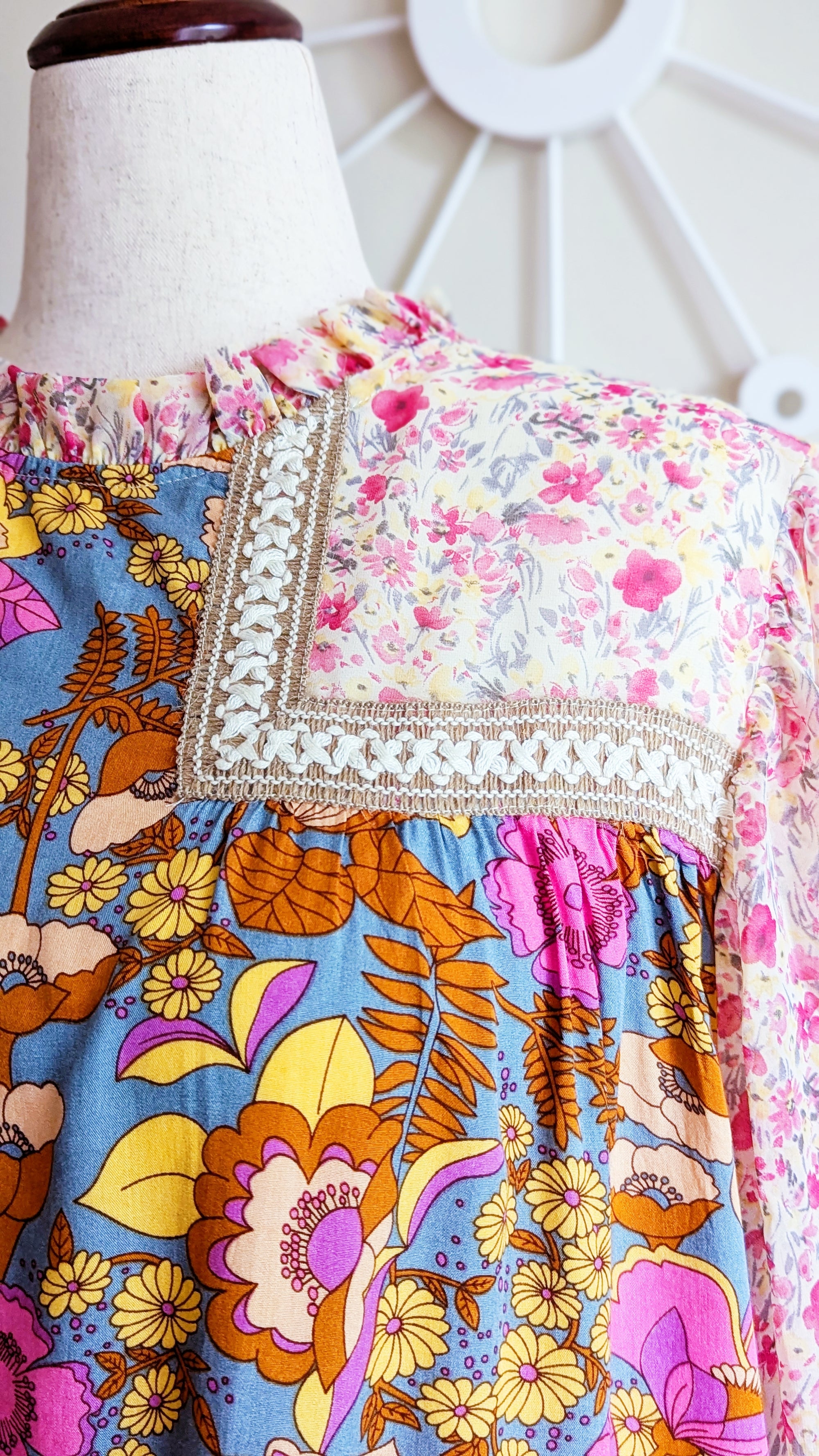 Bohemian Chiffon Blouse with Retro Details