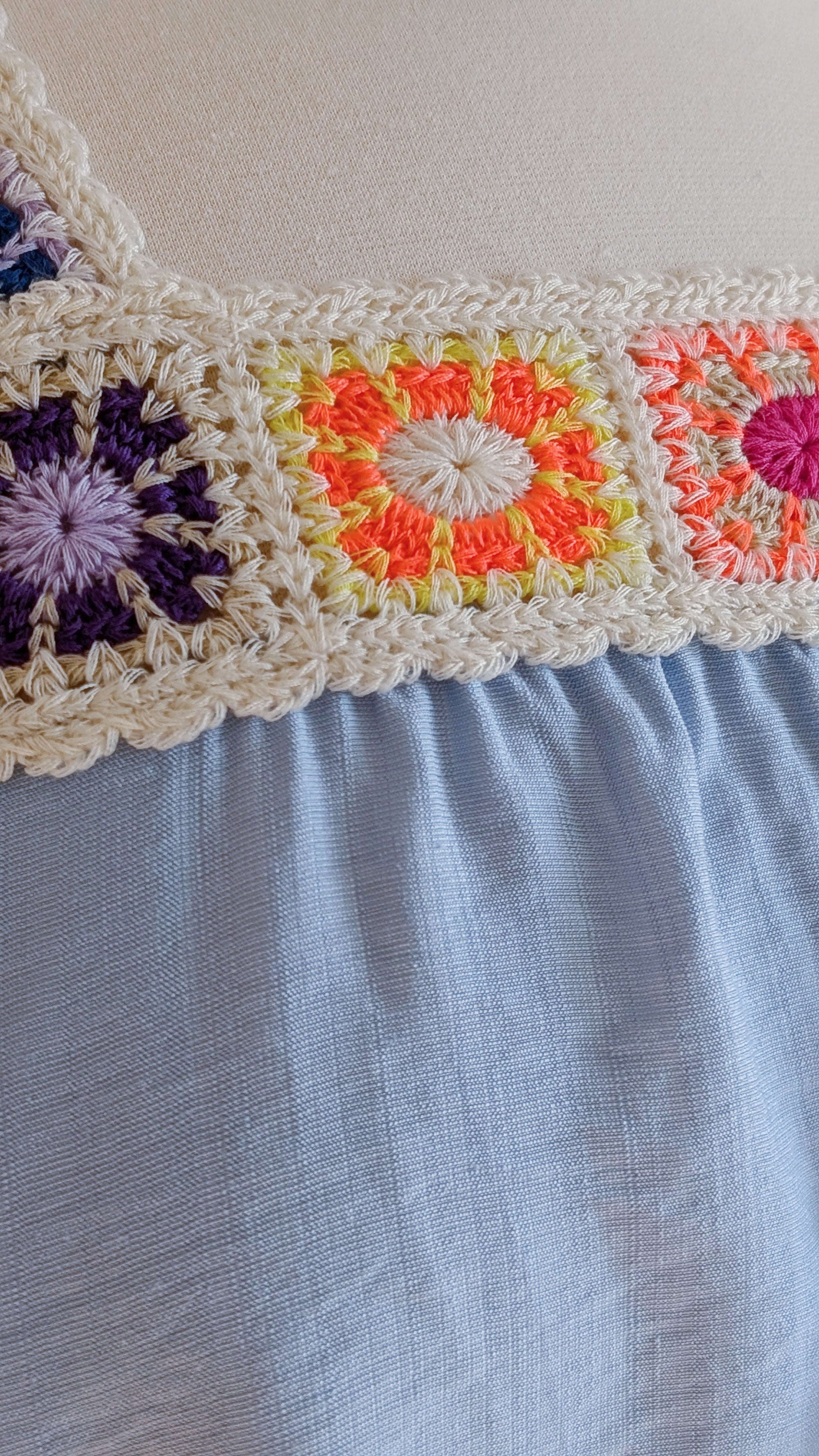 Crochet Neck Peasant Top