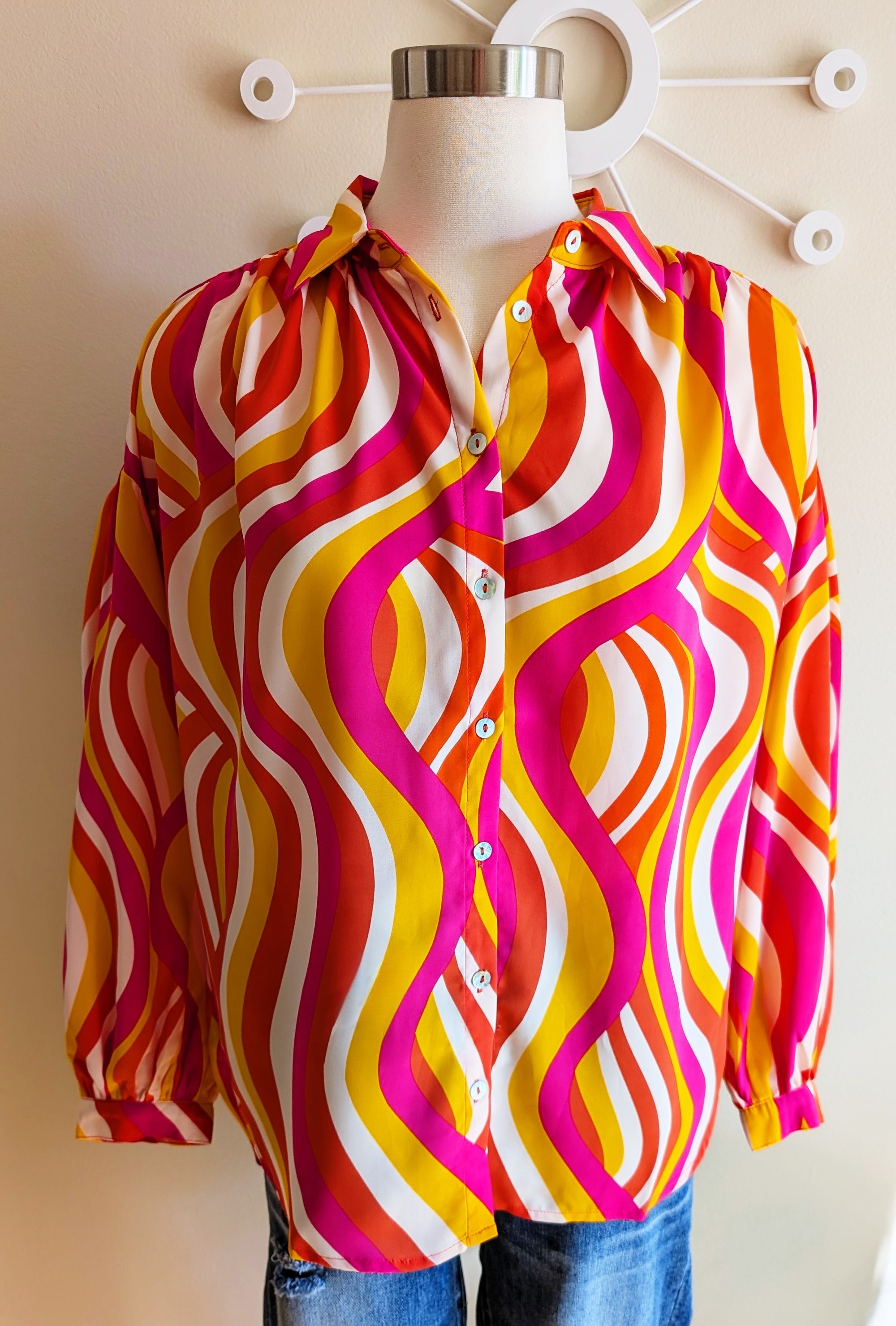 Disco Button Down Top