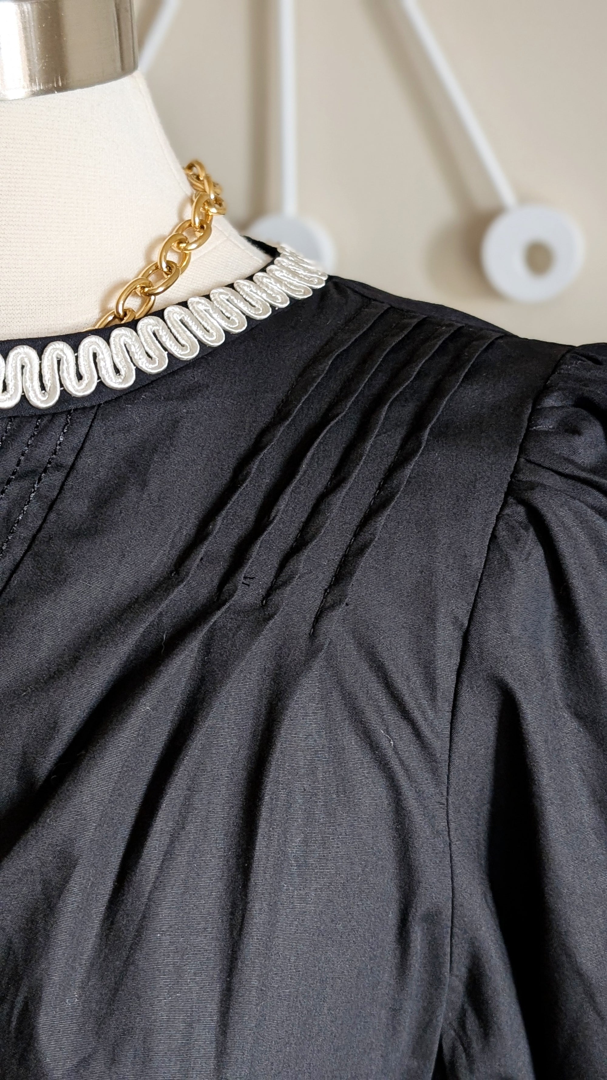 embroidered black dress