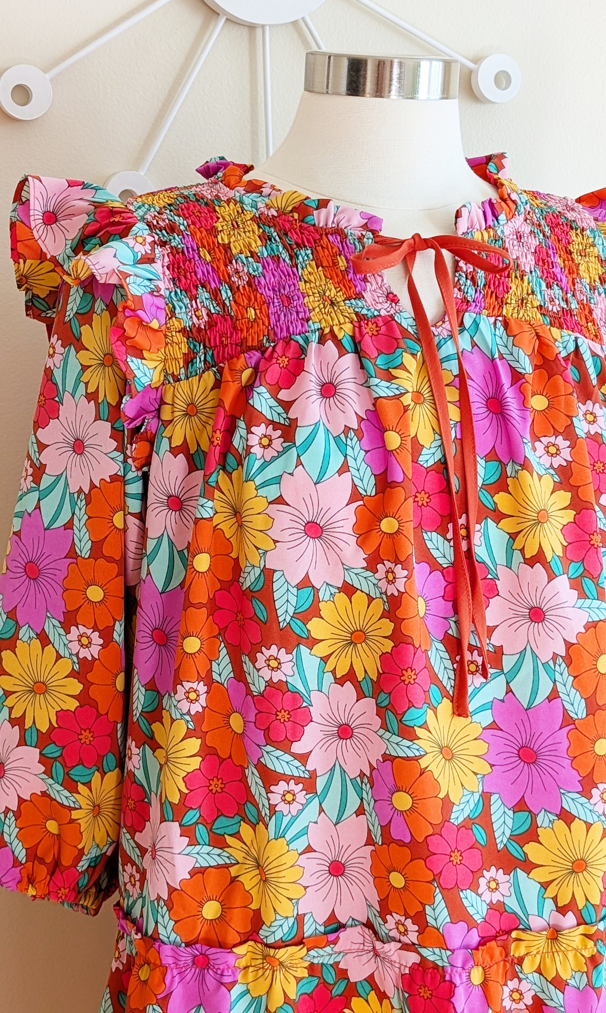 retro print dress