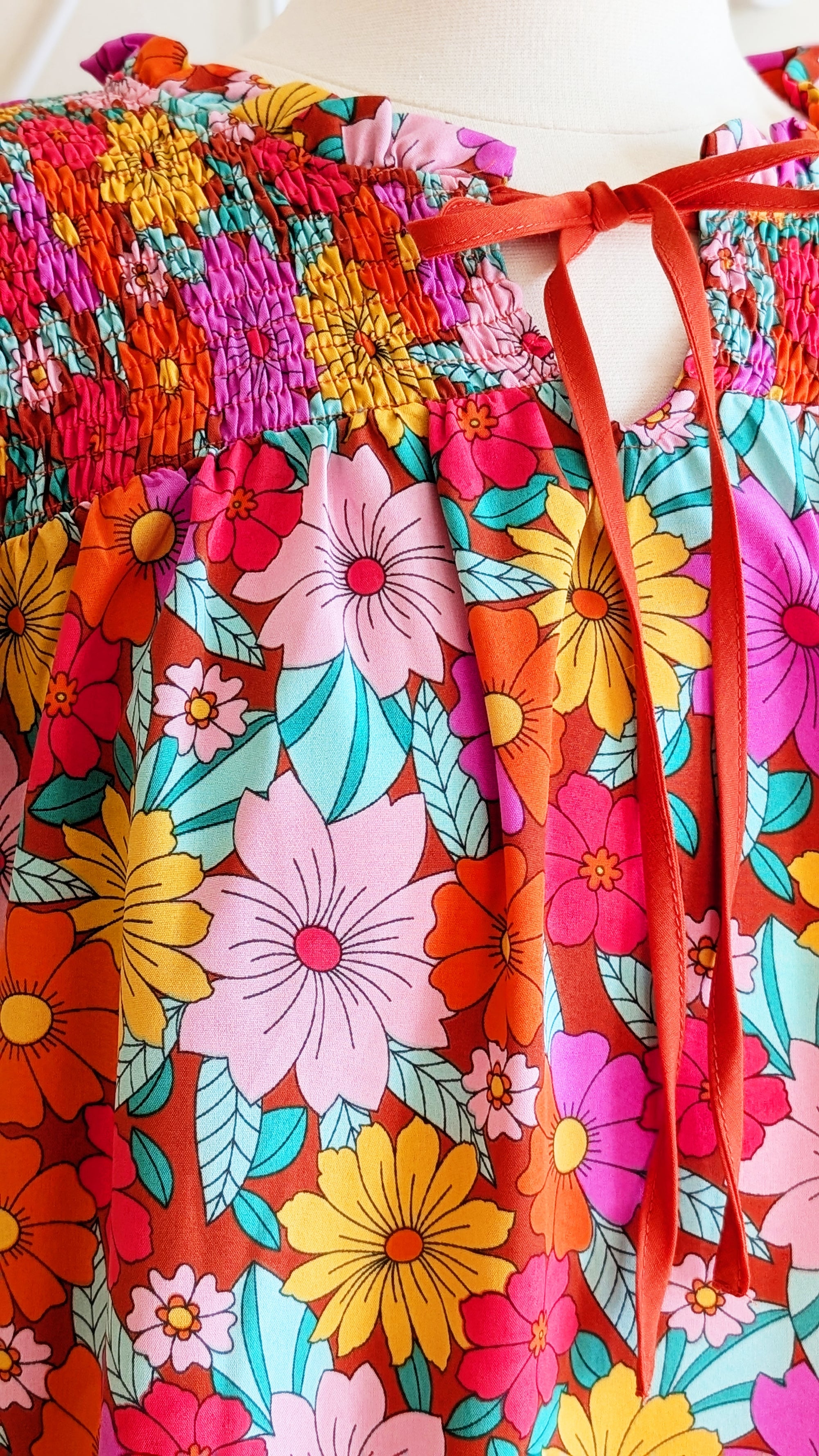 retro print dress