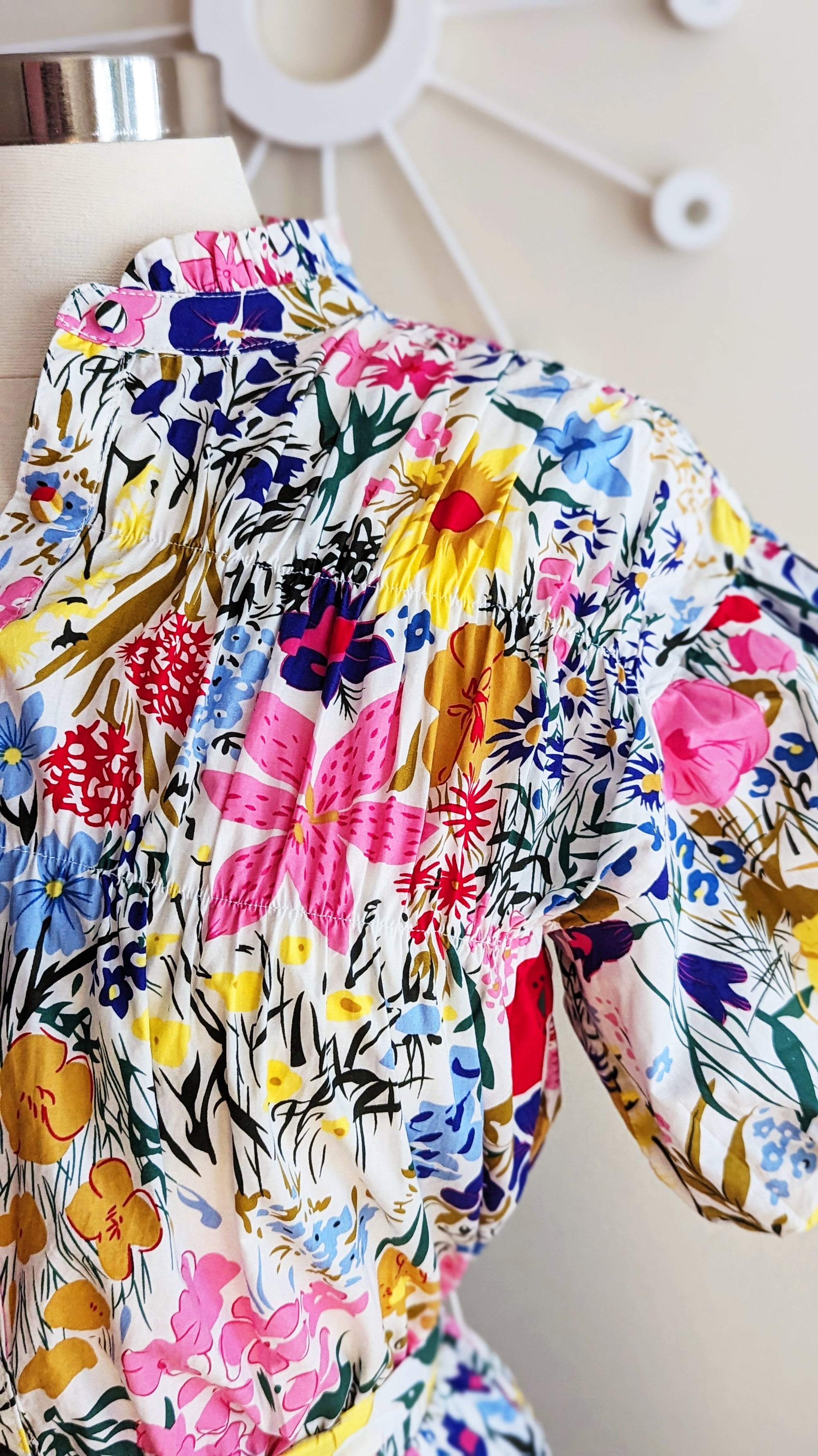 Retro Floral Print Midi Dress
