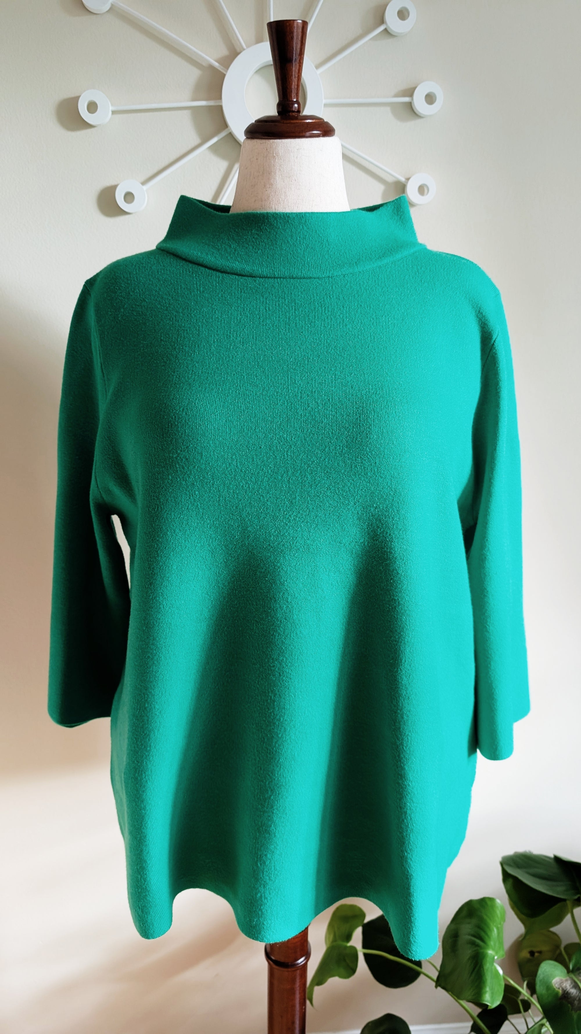 kelly green mock neck sweater