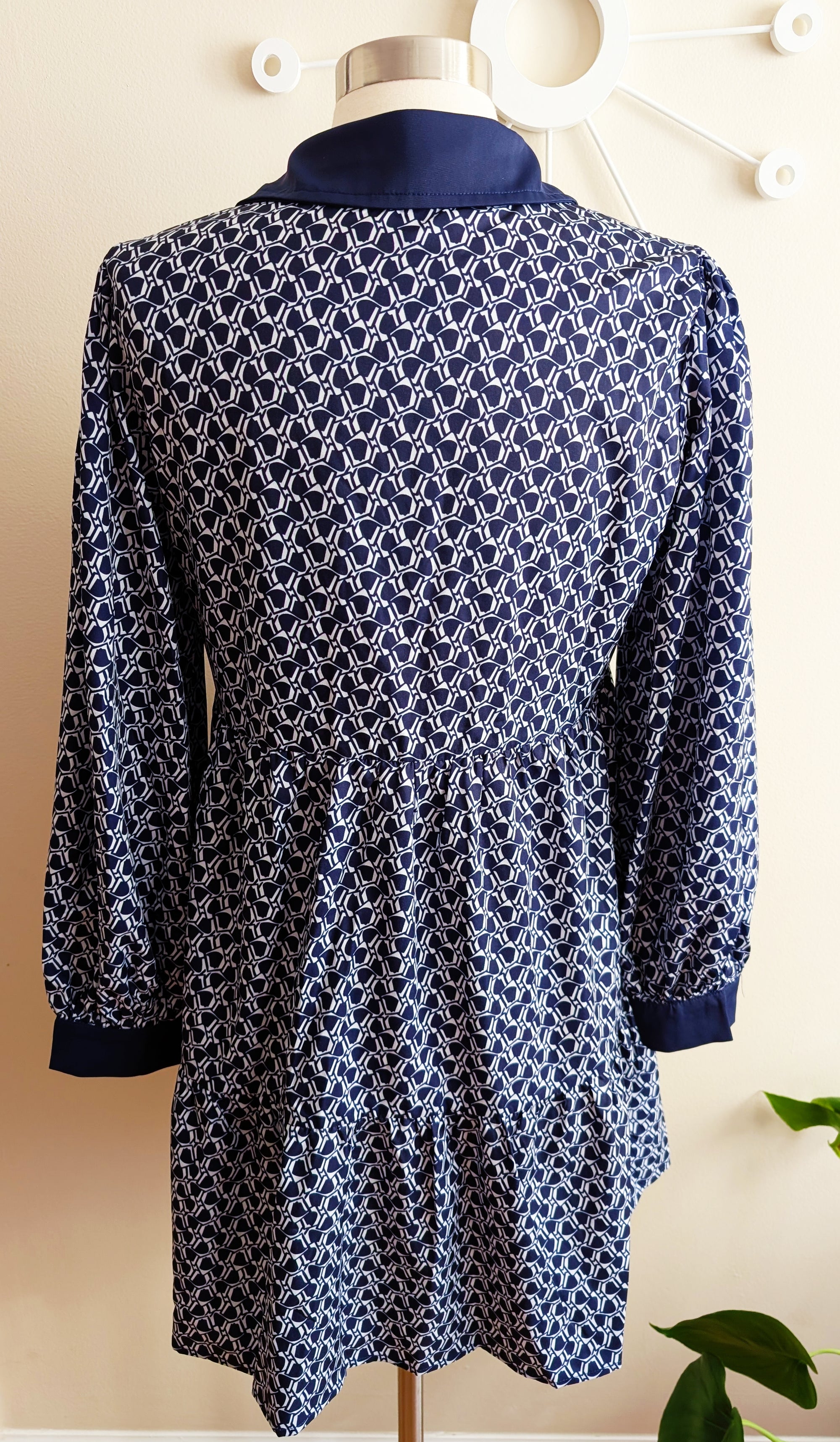 Geometric Navy Dress