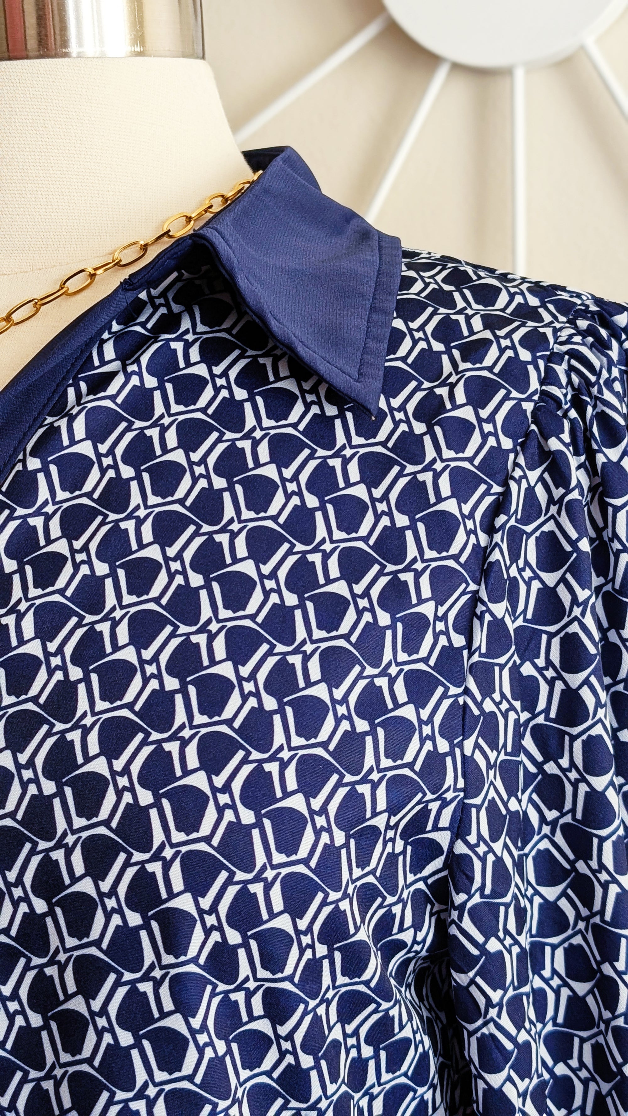 Geometric Navy Dress