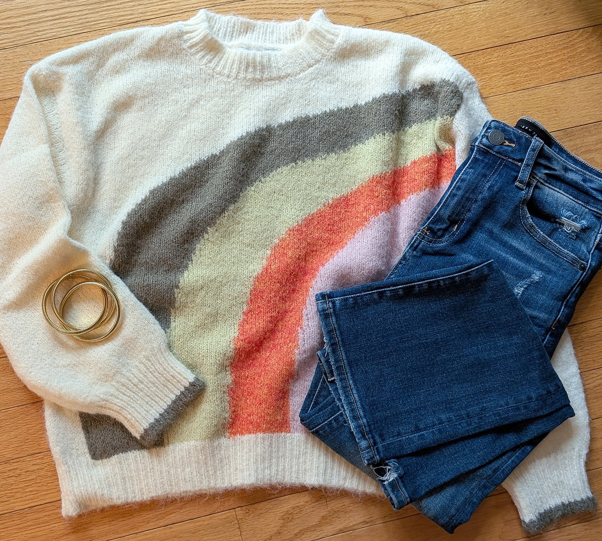 retro rainbow sweater