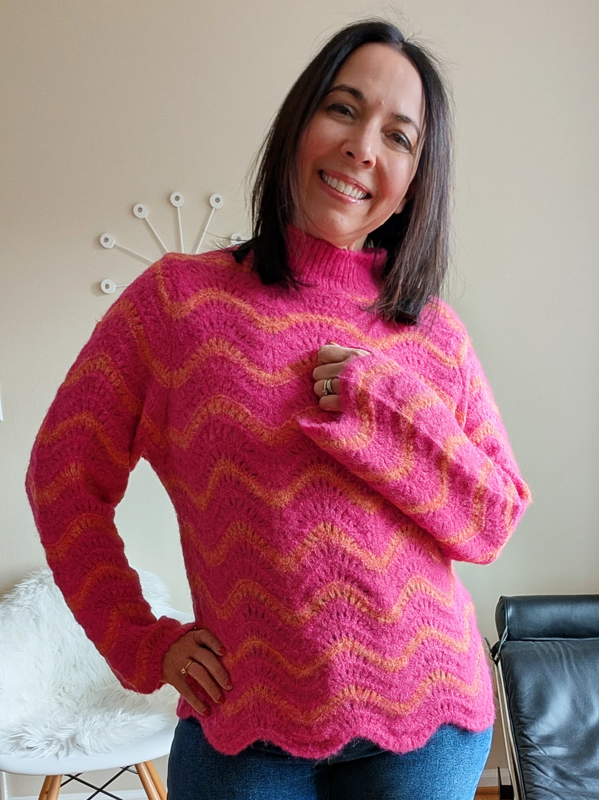 Soft Wavy Striped Sweater