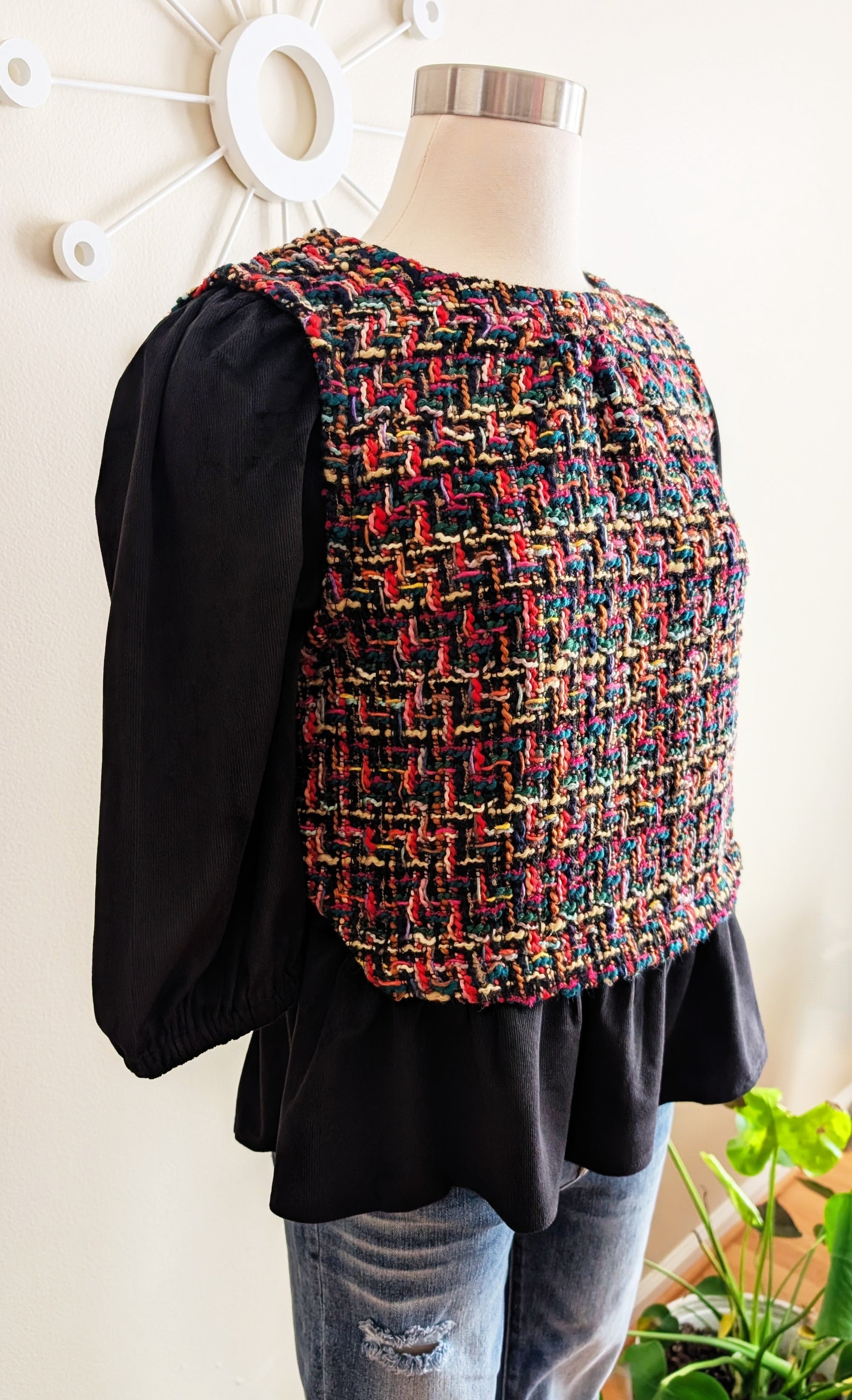 tweed peplum top
