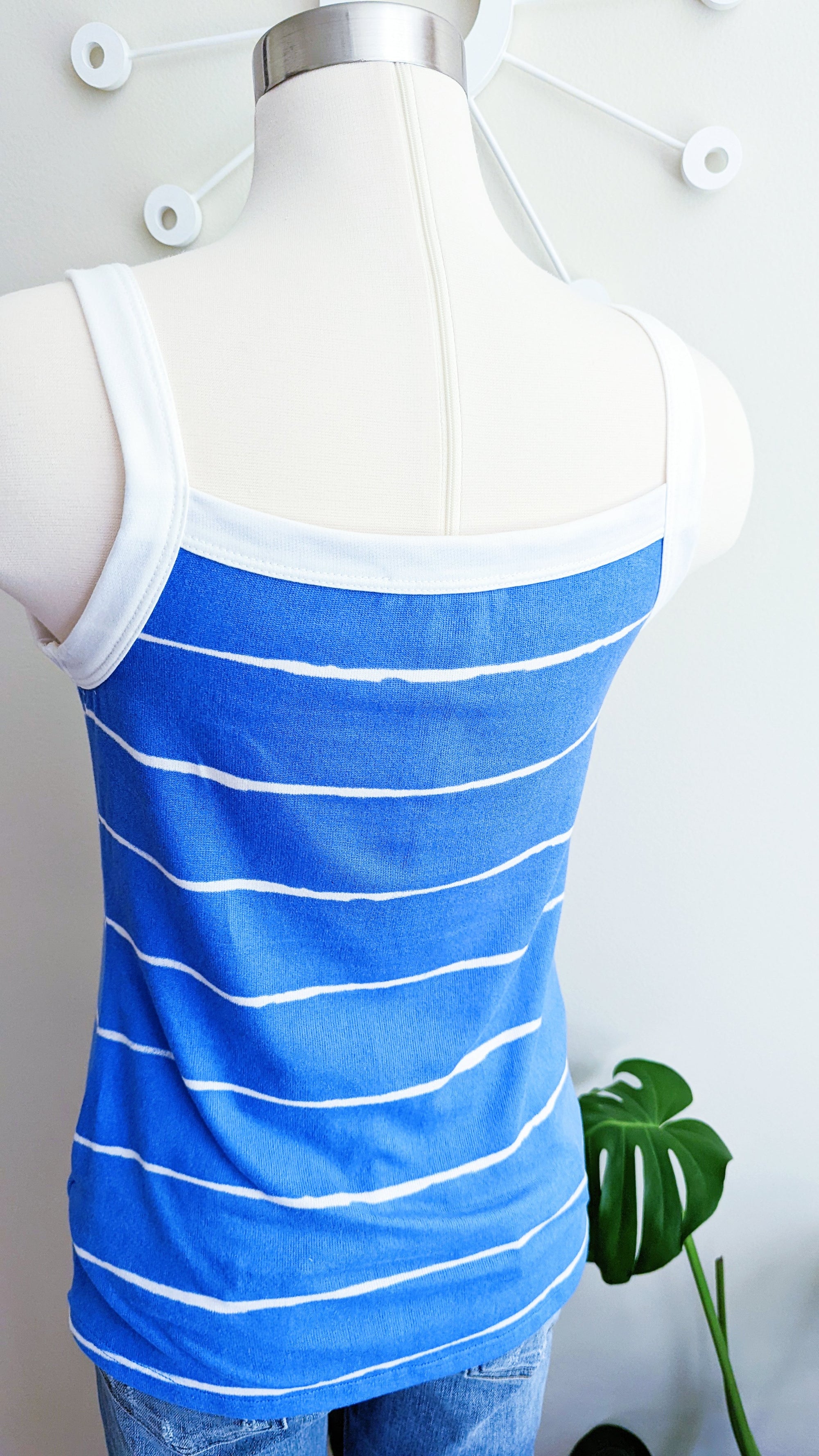 Soft Striped Blue Tank Top