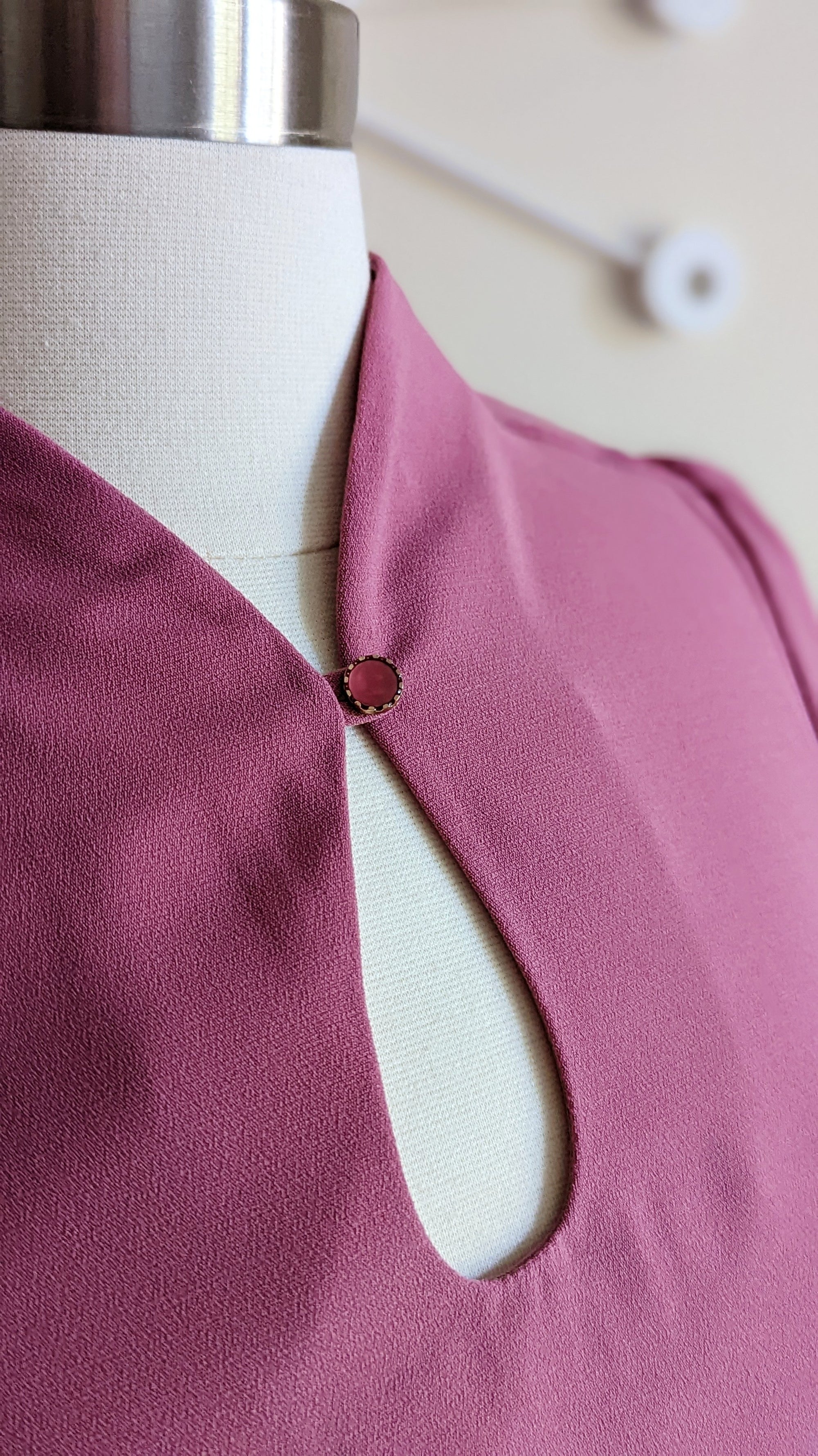 Rose Fitted Blouse with Keyhole Front
