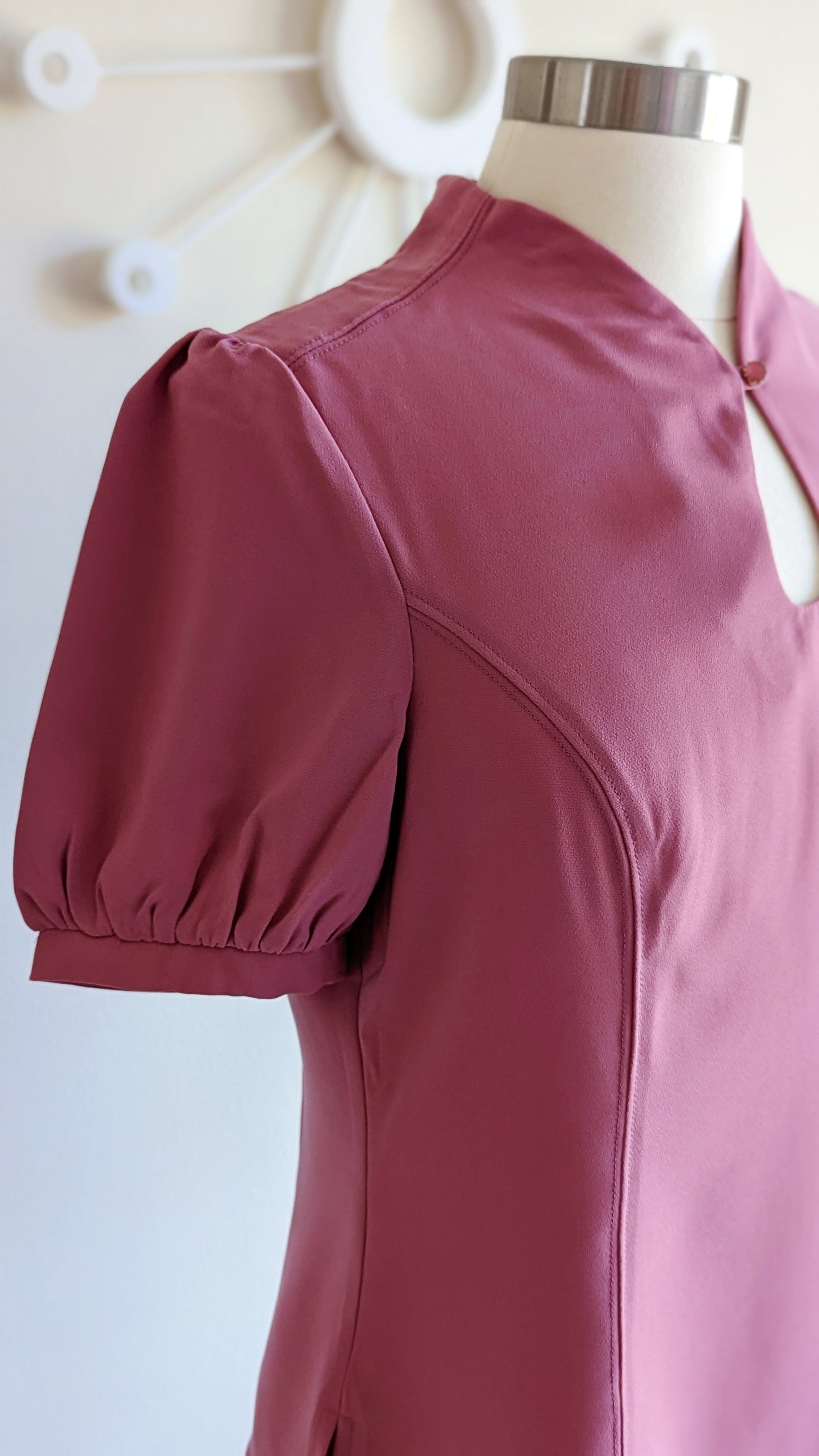 Rose Fitted Blouse with Keyhole Front