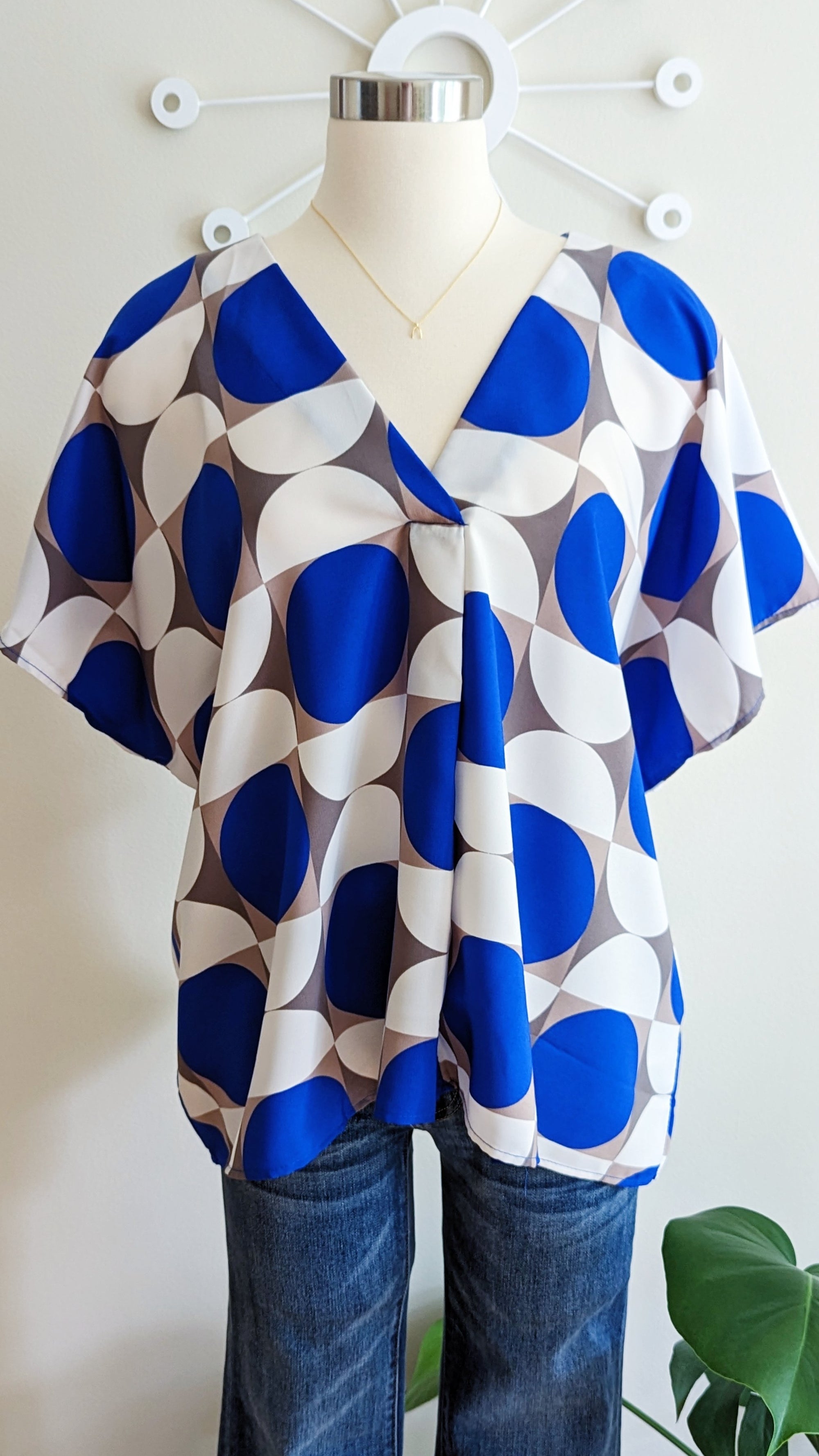 Color Block Mod Pattern Top