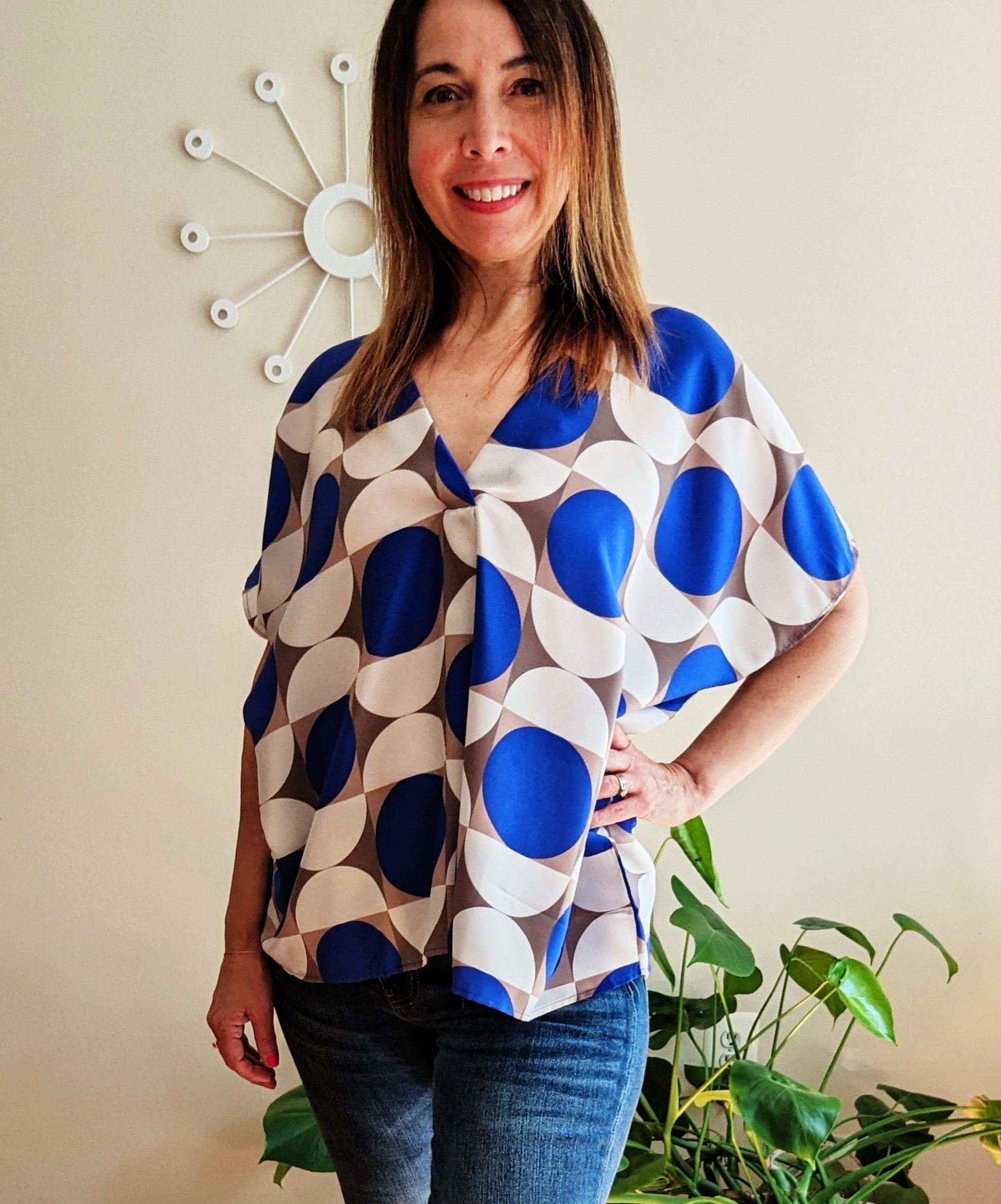 Color Block Mod Pattern Top