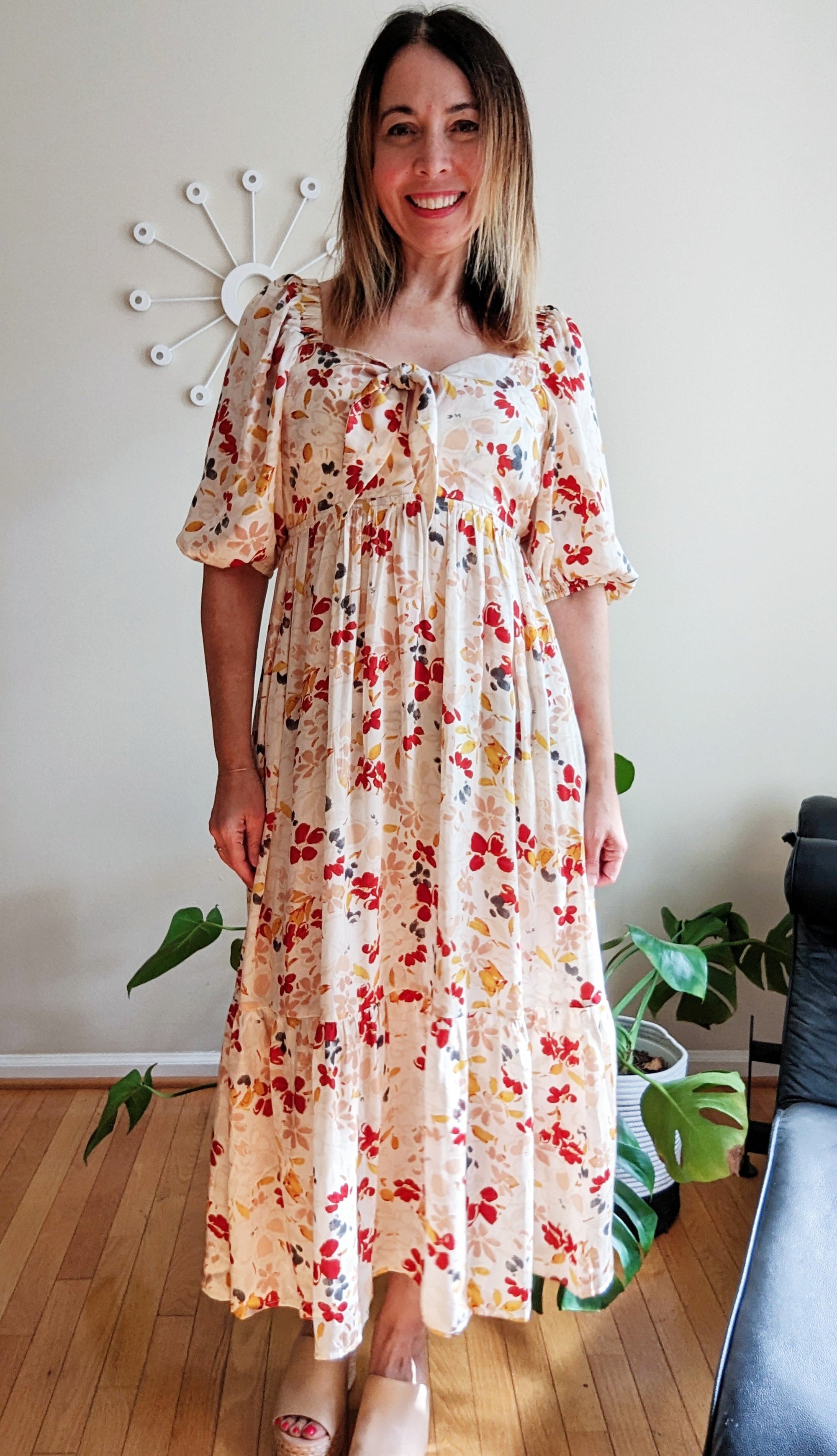 Floral Front Tie Maxi Dress