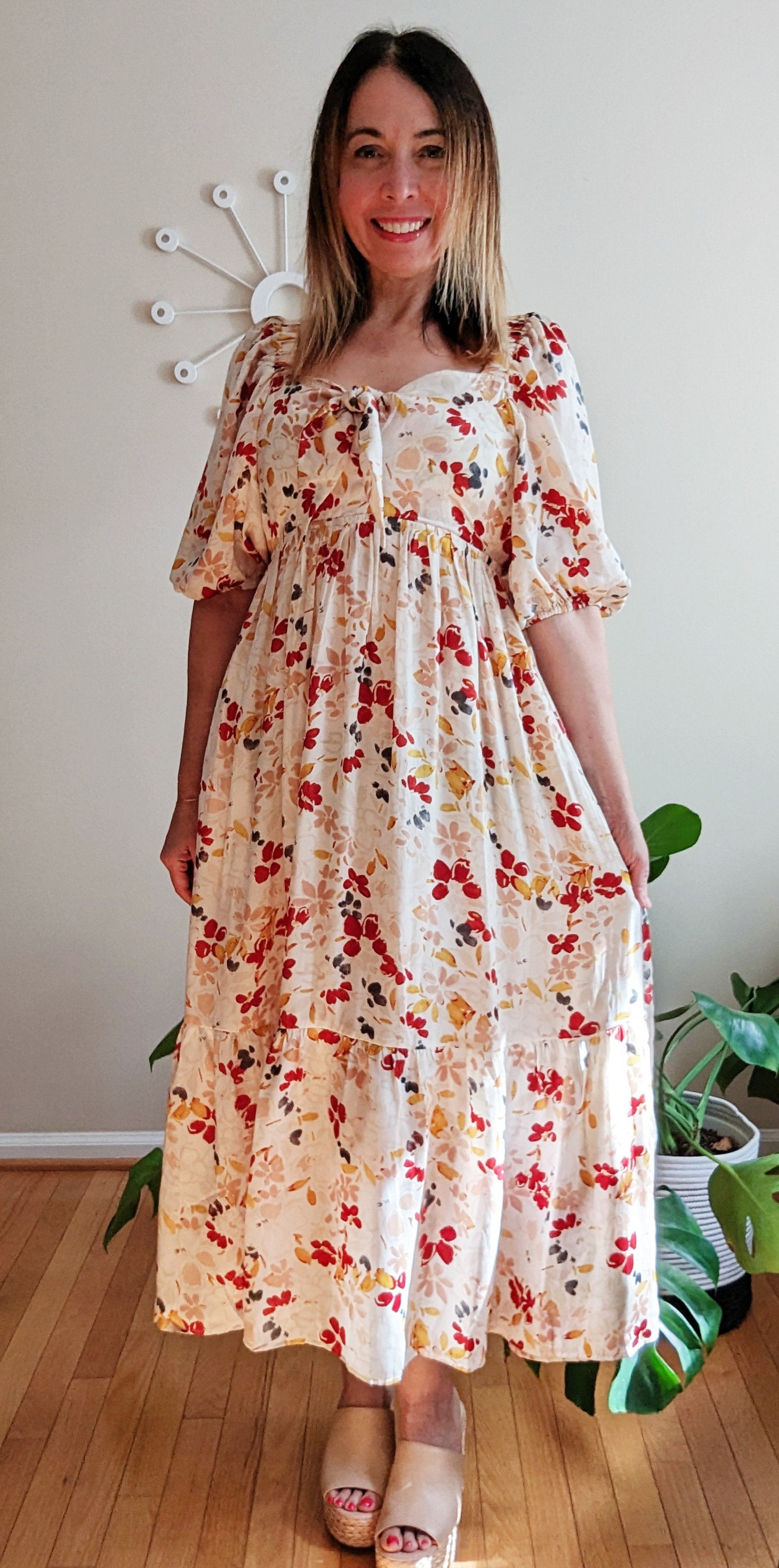 Floral Front Tie Maxi Dress