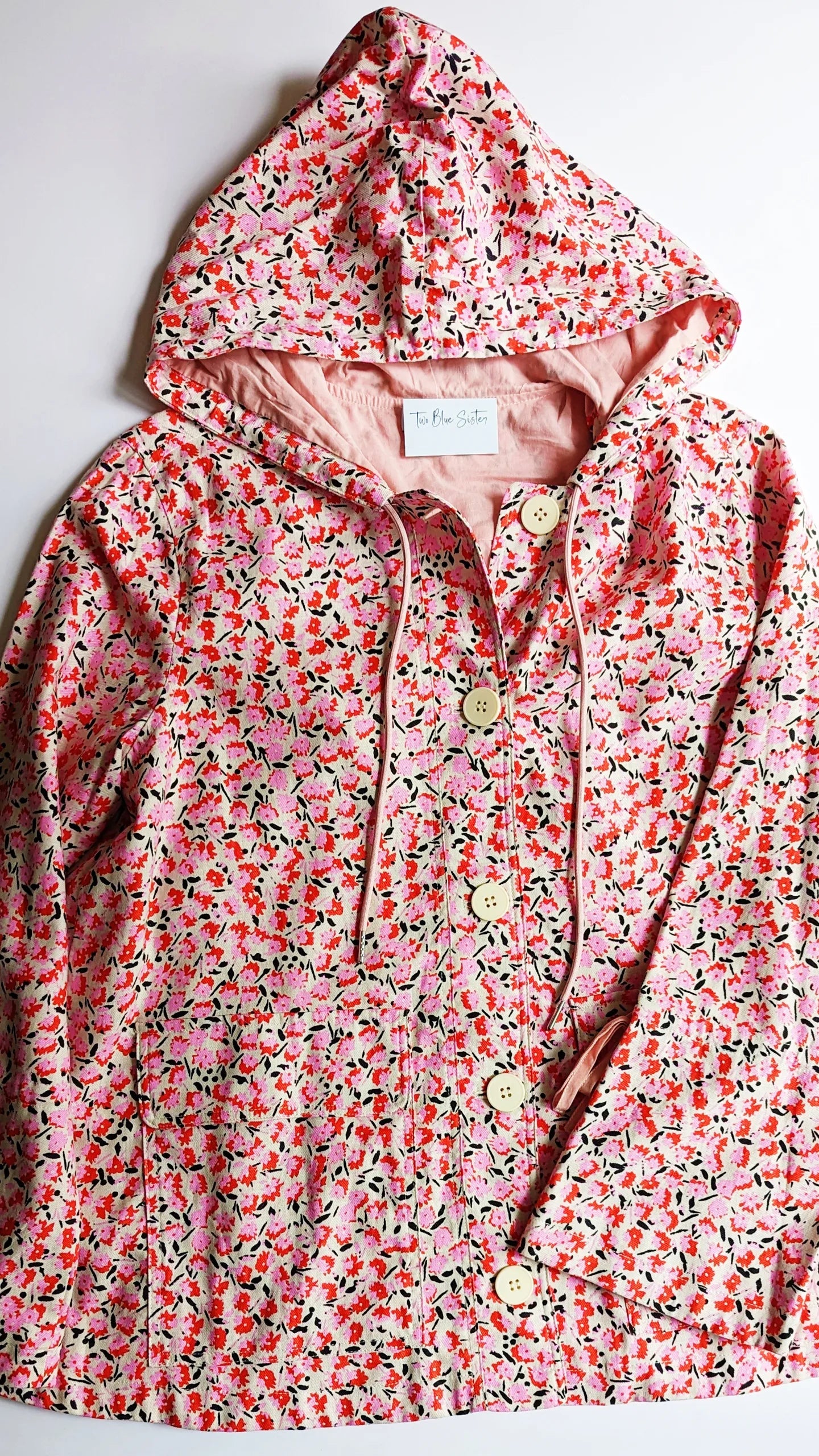 Floral Pink Twill Jacket