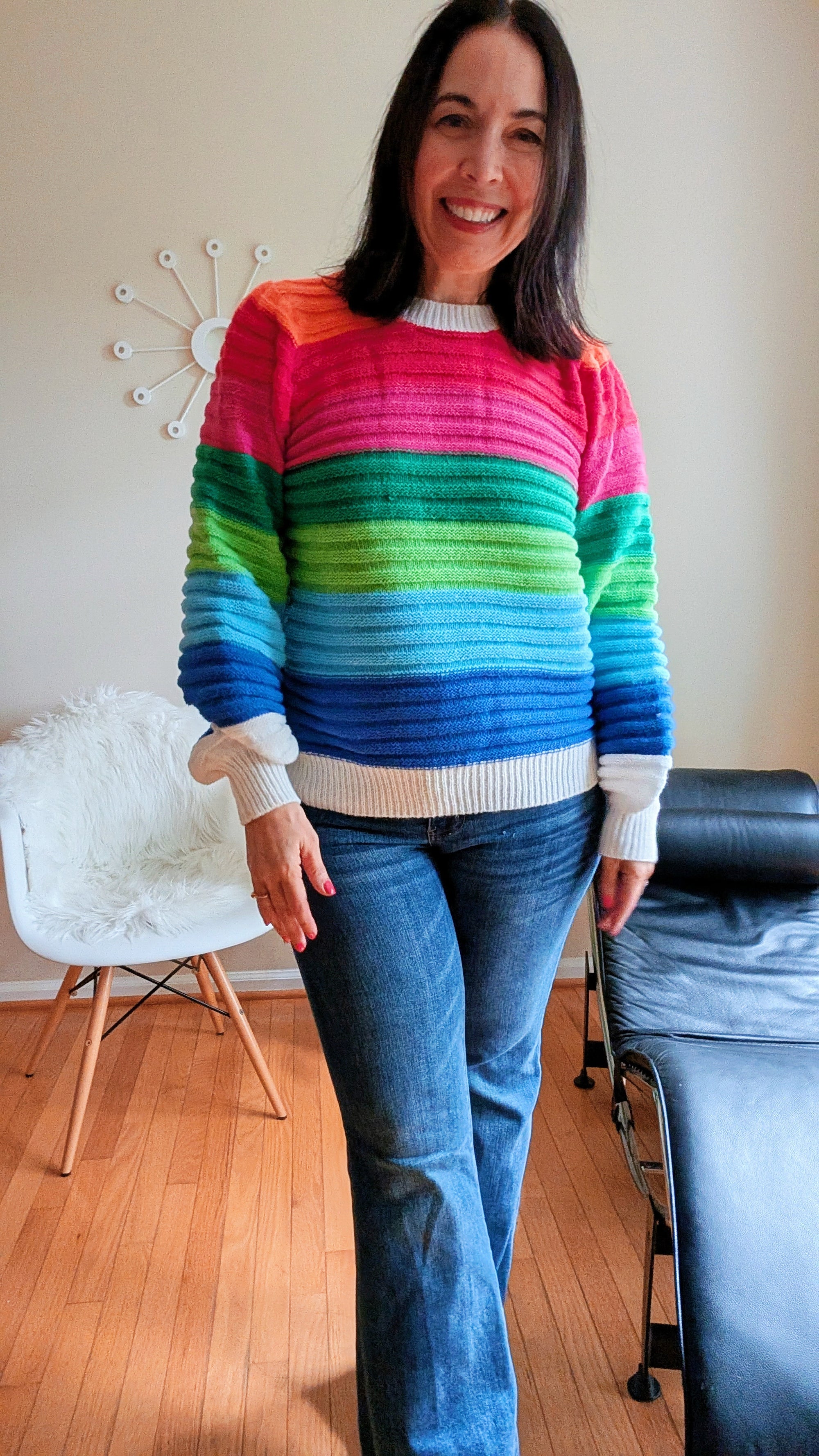 colorful striped sweater