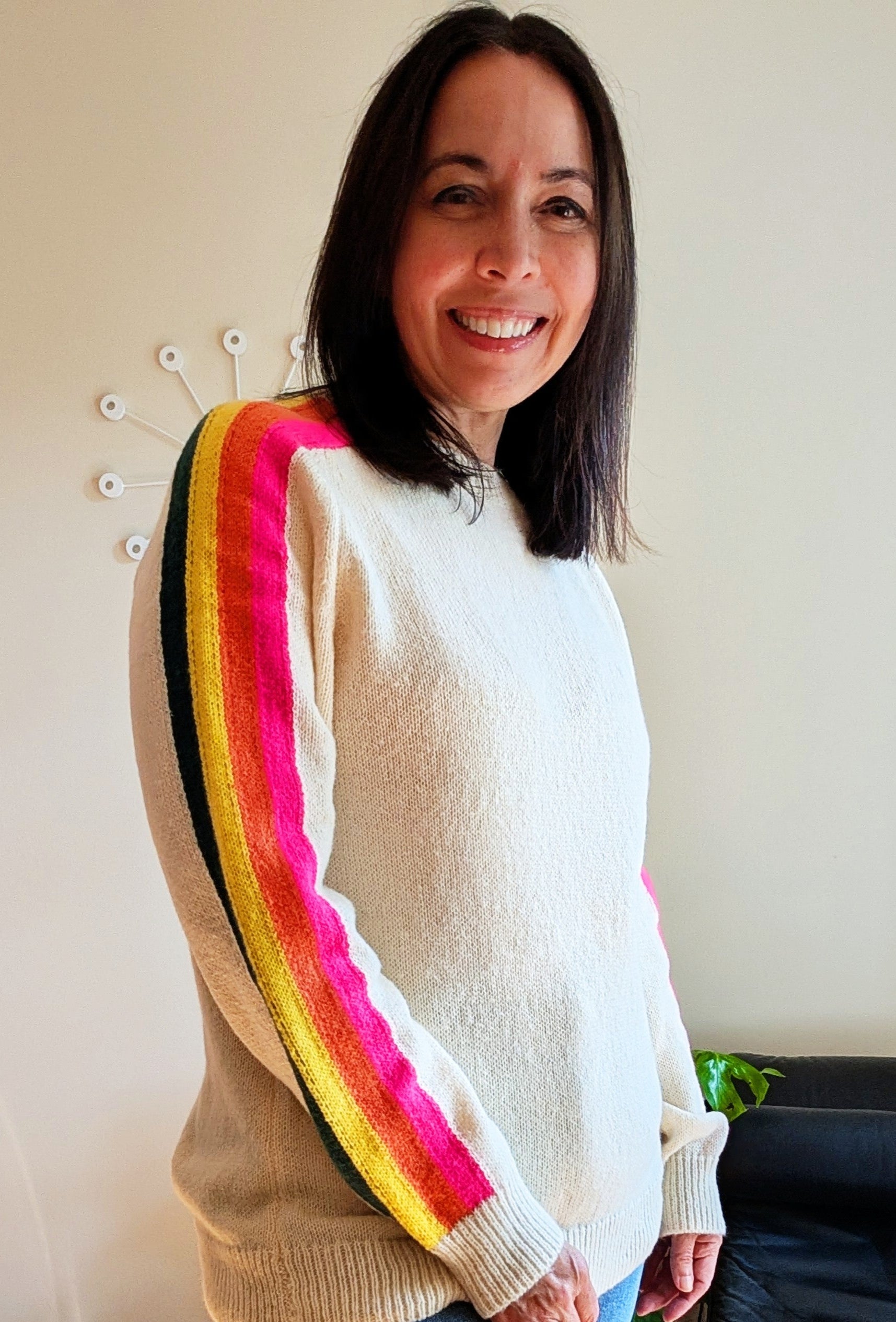 Good Vibe Rainbow Sleeve Sweater