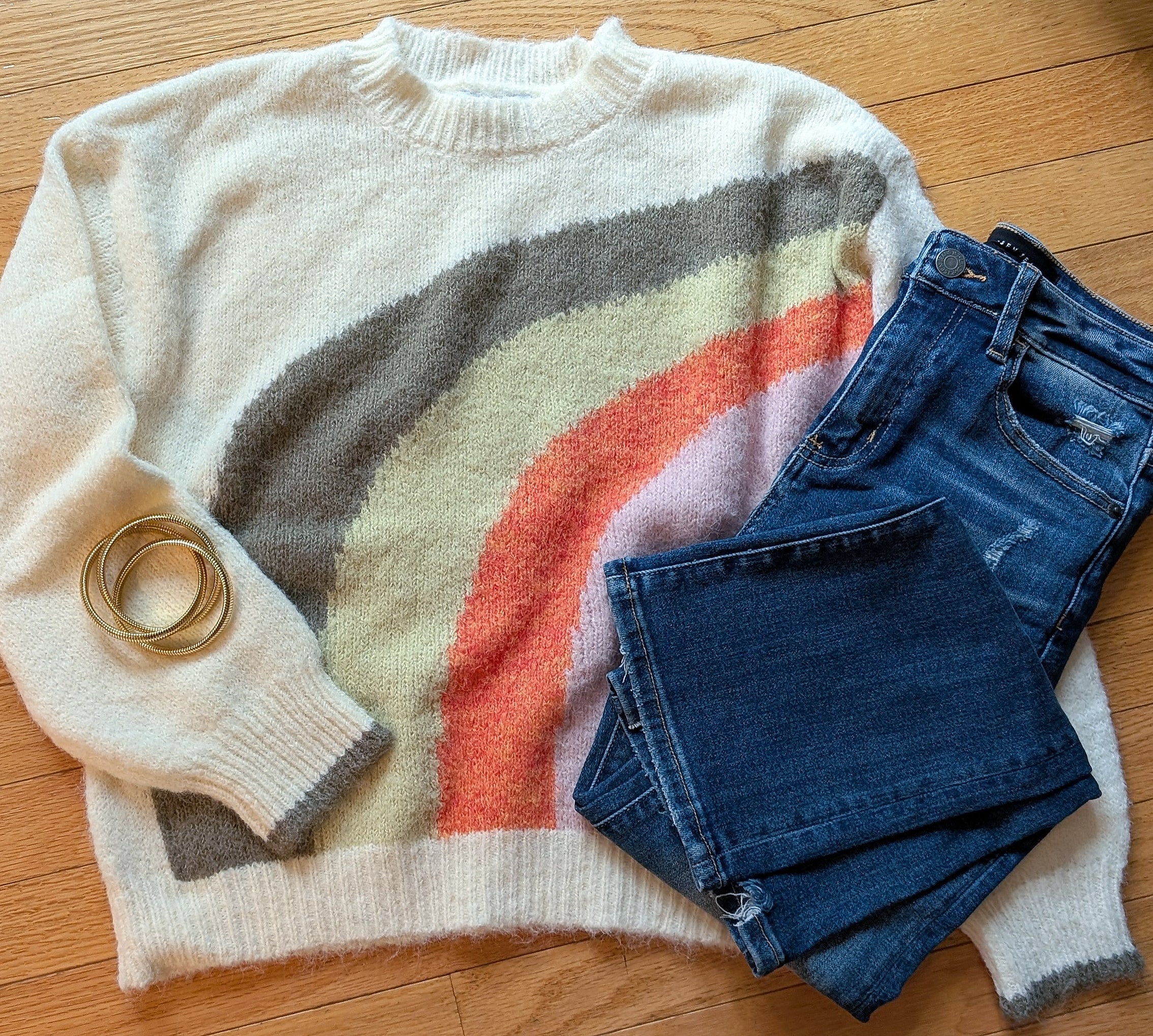 Rainbow hotsell Sweater Vintage