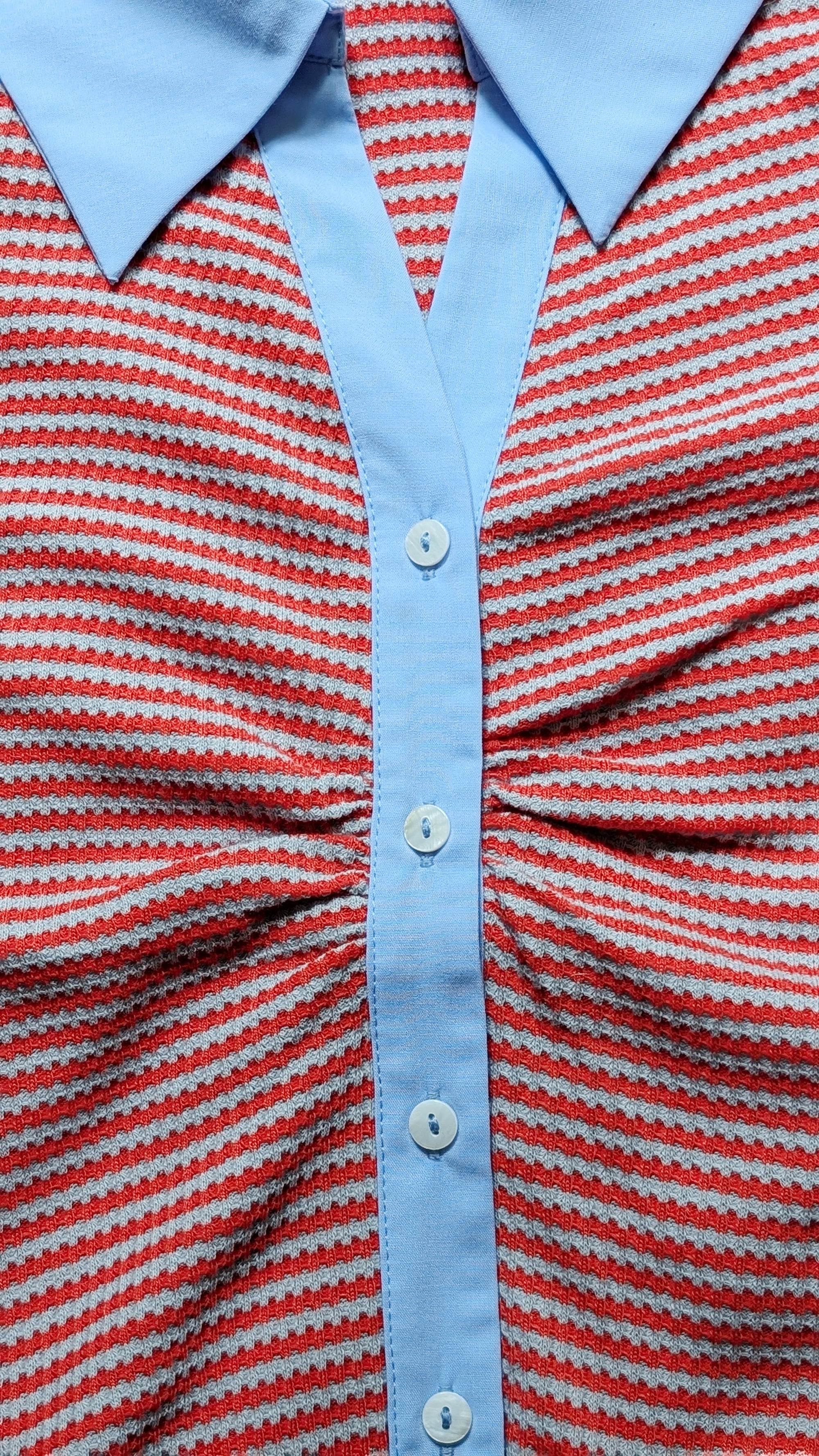 striped knit short sleeve summer top