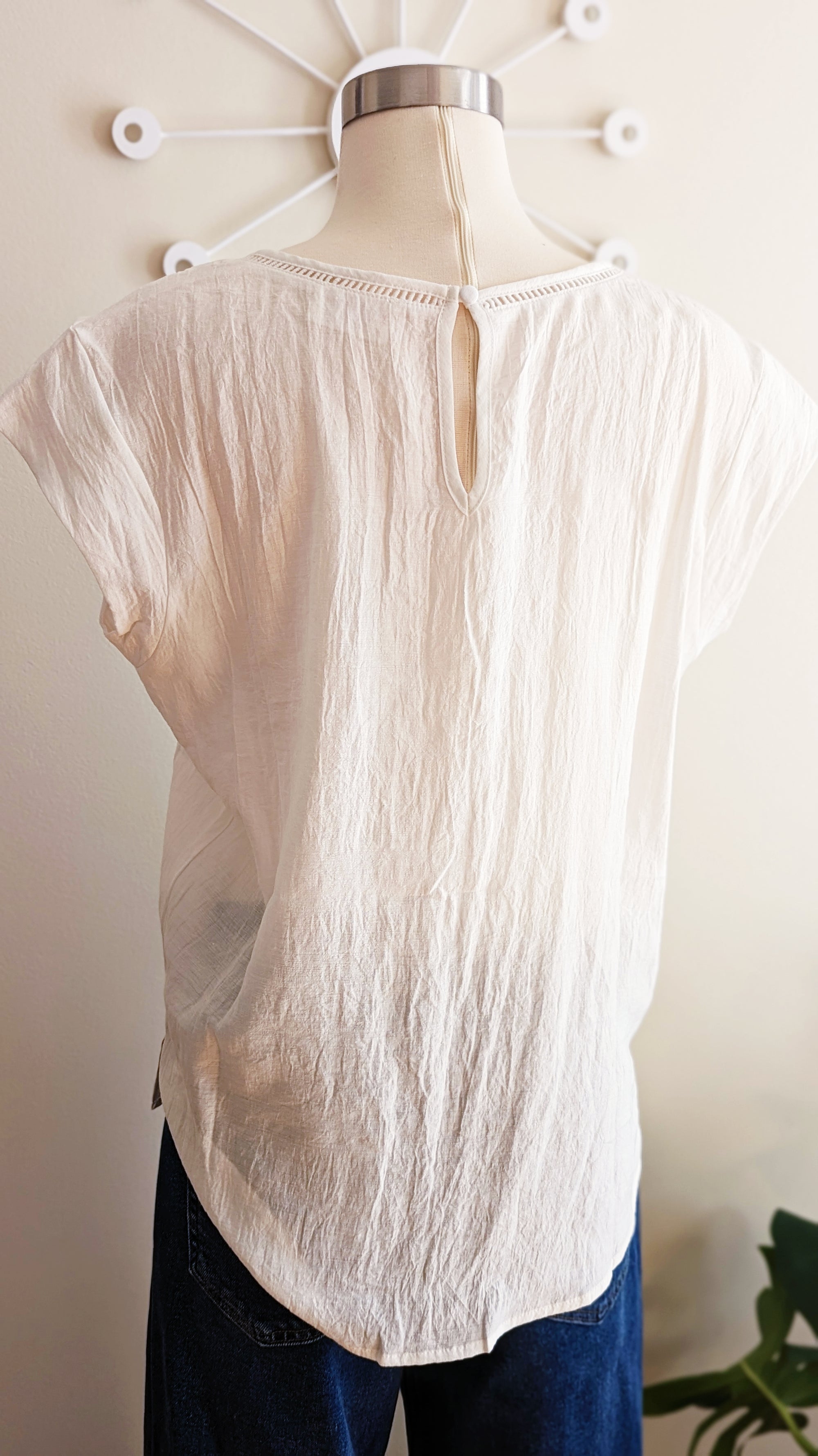 Classic V Neck White Blouse