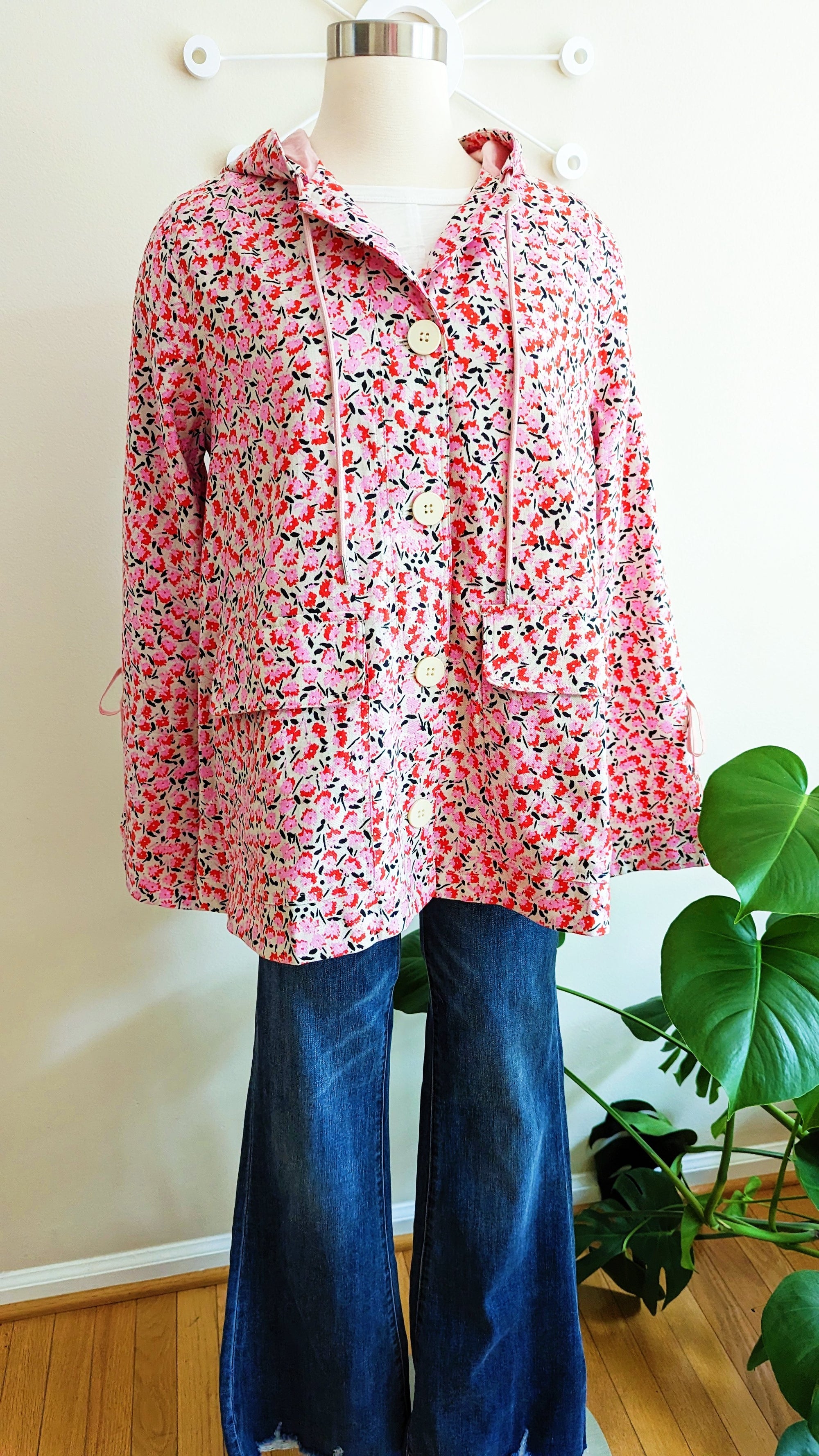 Floral Pink Twill Jacket