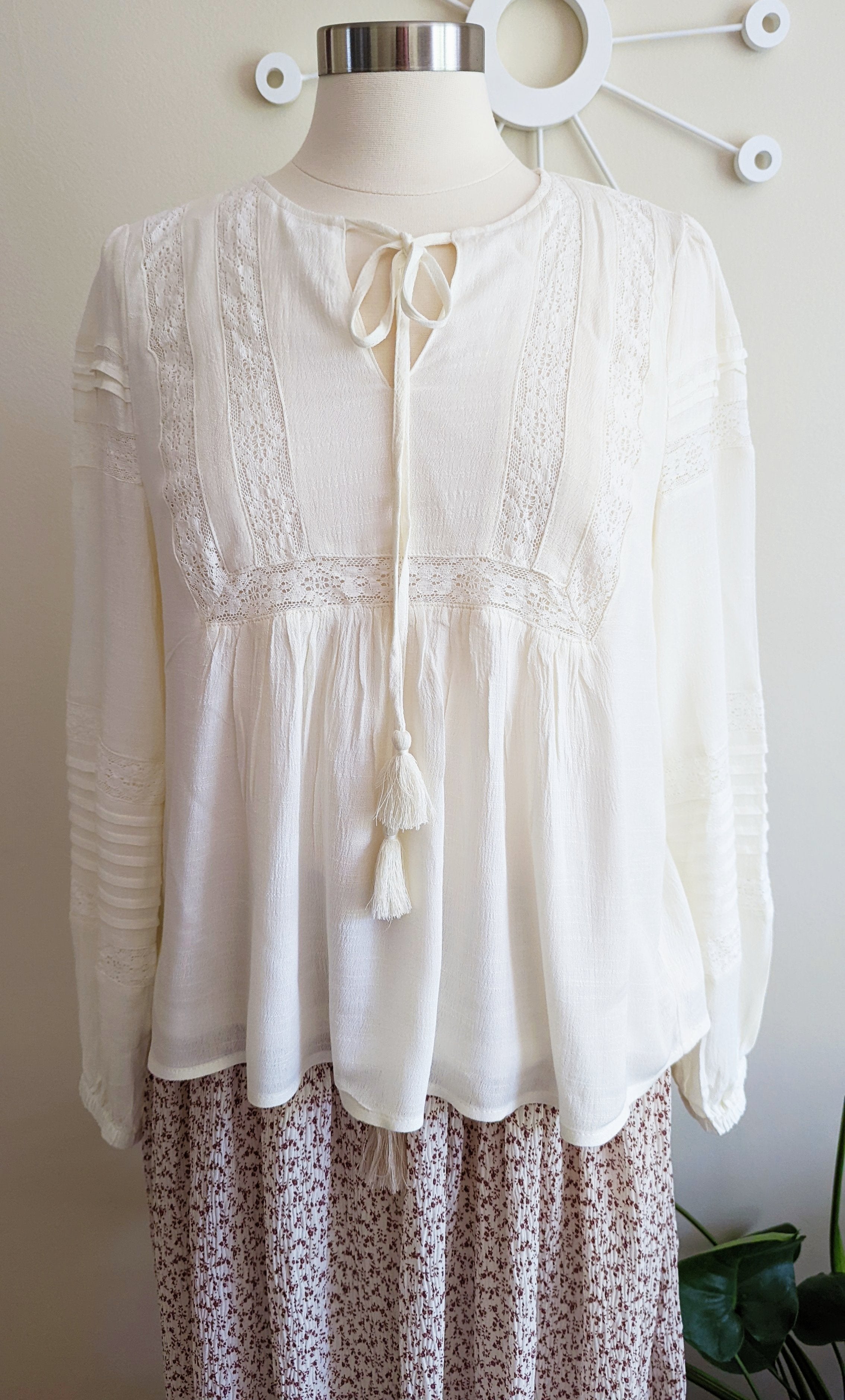 Ivory peasant blouse online