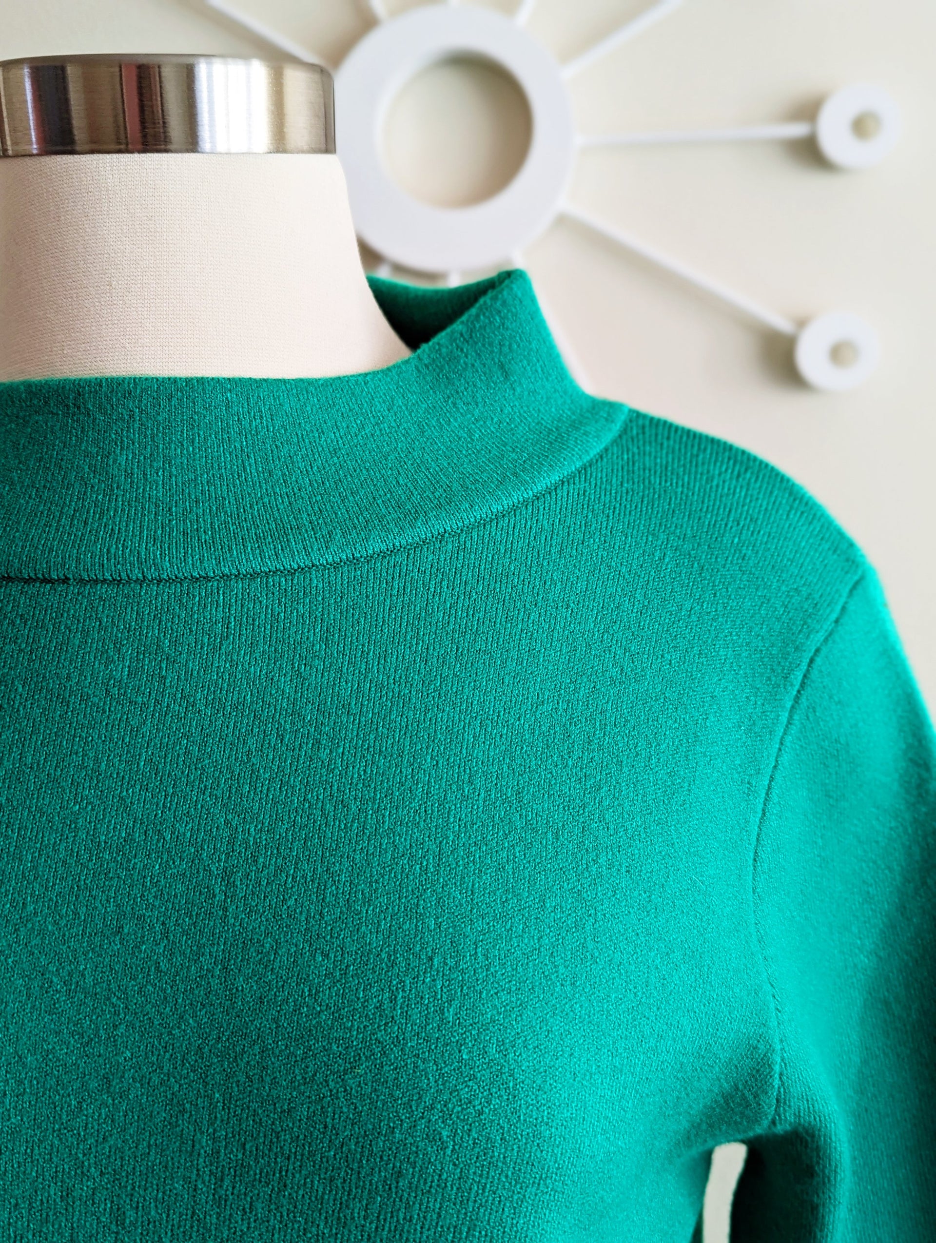 Sweater Style Kelly Green Mock Turtleneck Soft Mock Neck Sweater